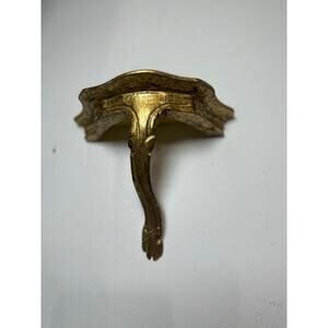 Vintage Italian Gold Gilt Florentine Sconce Wall Shelf One Leg Scalloped Italy